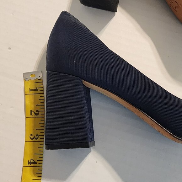 Mark Fisher LTD Pointed Pumps Block Heel Shoes 8.5 Women Blue fabric - Picture 7 of 10